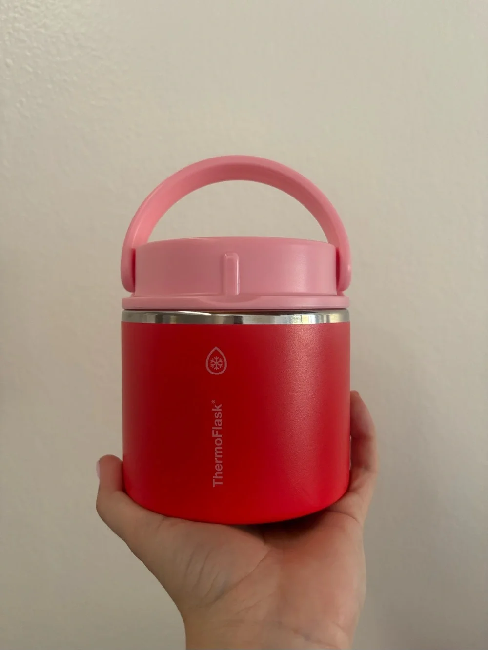 Hydro Flask Red Food Jar with Pink Handle Lid